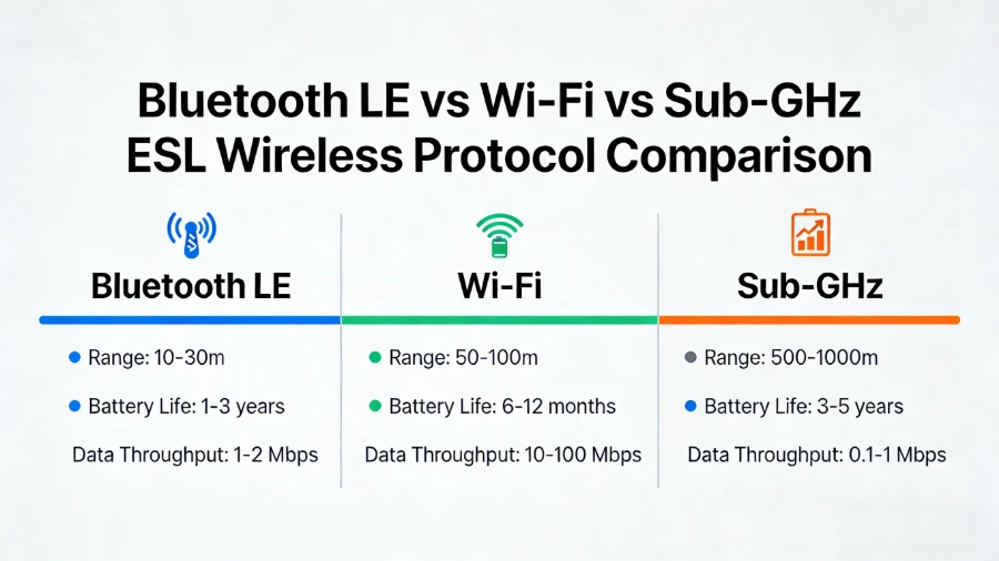 Bluetooth lawan Wi{0}}Fi lawan Sub{1}}GHz Label rak elektronik
